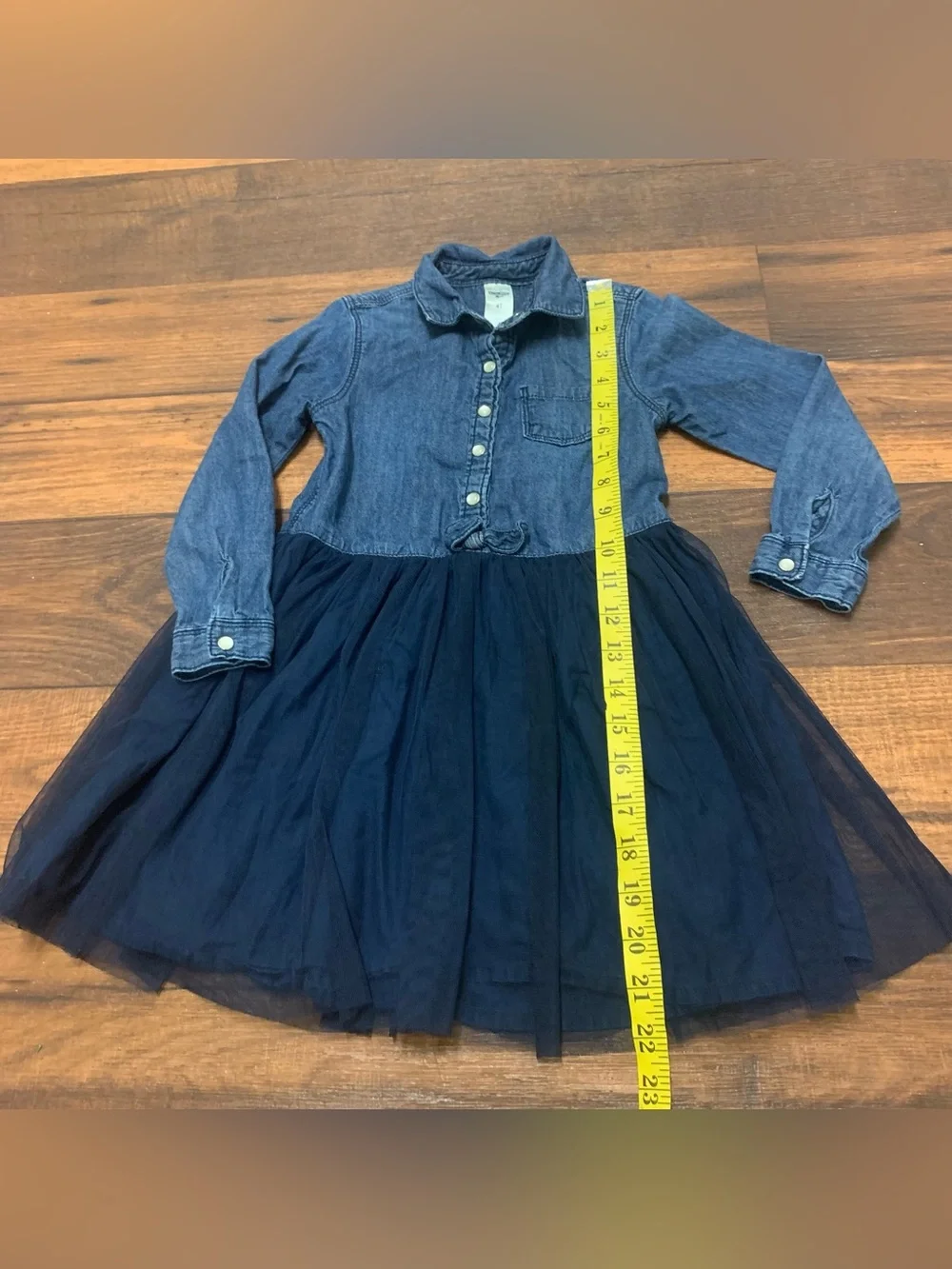 OshKosh Bgosh Girls Sz 4T Denim Tutu Dress Navy Blue